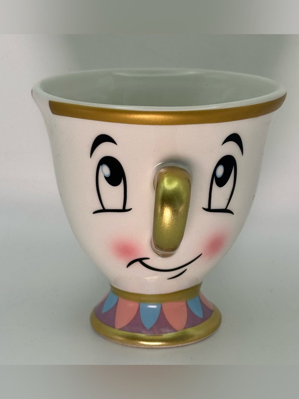 Disney Beauty and the Beast Chip Teacup Mug 3D Character Face Gold Handle